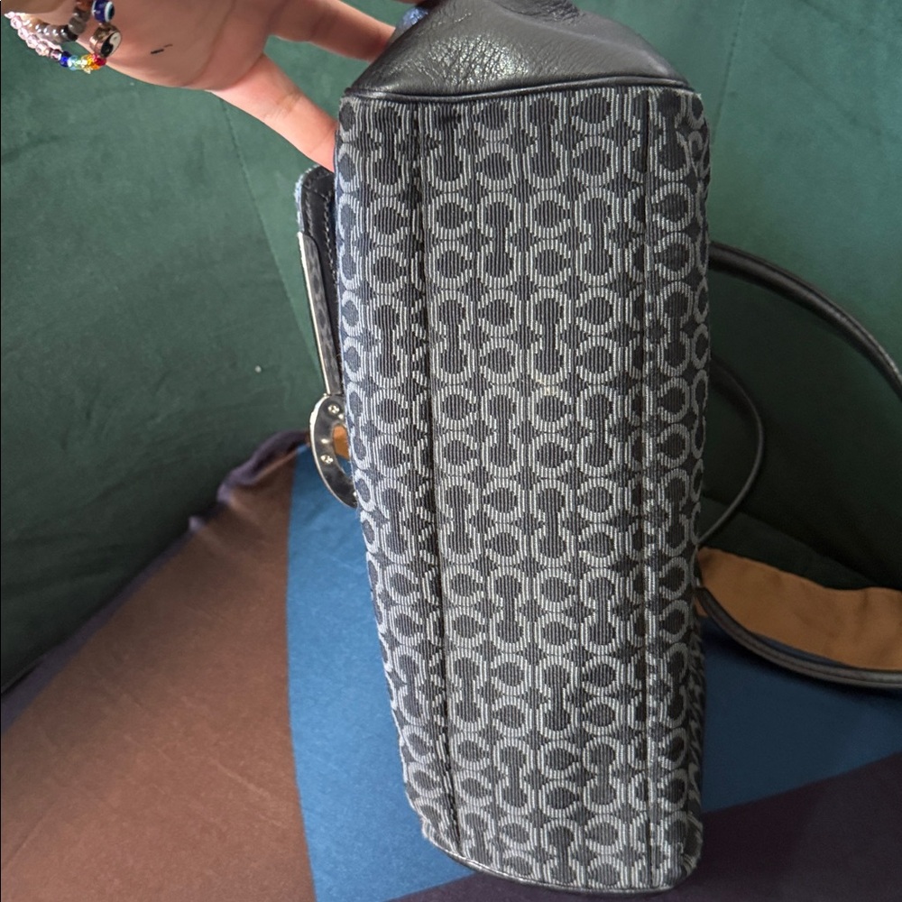 Coach Black and Gray Patterned Shoulder Bag - Picture 12 of 12